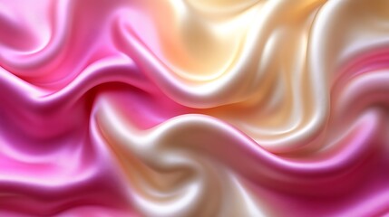 Fototapeta premium Pink and Beige Silk Fabric Draped Softly