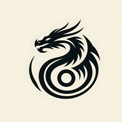 Obraz premium AI Generate of Unique, Simple, Low-detail Logo Recognizable Idiosyncratic of Dragon