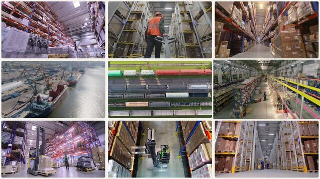 Logistics multiscreen. Logistics center infographics. Logistics center. Logistics center opener. Multiscreen opener logistics center. Warehouse Order Picking