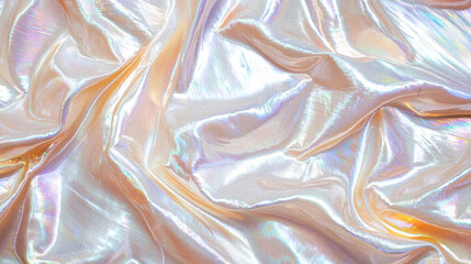 Abstract Grainy Holographic Background: Grainy Iridescent Silver Background in Soft Peach Gradient...