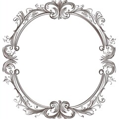 Elegant Oval Frame With Ornate Floral Design