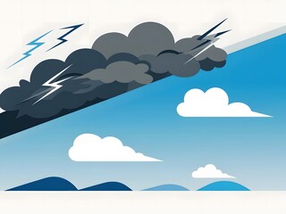 Dark Storm Clouds Contrast Bright Sunny Sky