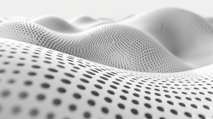 Abstract representation of flowing waves with a dotted texture and smooth contours.
