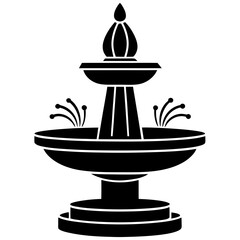 Water fountain icon in modern silhouette vector art illustration 