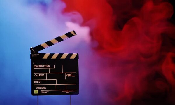 A mesmerizing abstract representation of a movie clapboard in motion
