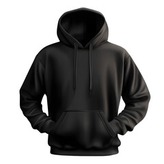 Blank black male hoodie sweatshirt long sleeve isolated on transparent background black male hoodie png