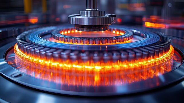 Laboratory centrifuge in motion with colorful samples spinning, captured with motion blur
