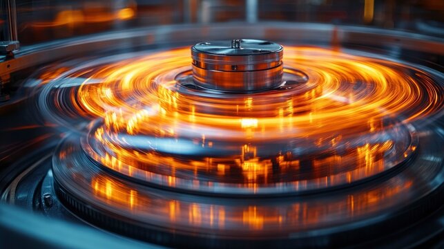 Laboratory centrifuge in motion with colorful samples spinning, captured with motion blur