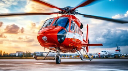 Rescue Helicopter in Urban Setting with Ambient Light