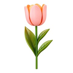 Pink flower with a green stem