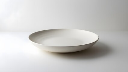 white ceramics plate and bowl isolated on white background.
