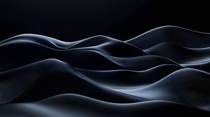 Obraz premium Dark Blue Abstract Wavy Landscape Design