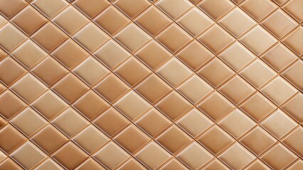 Fototapeta premium Diagonal Arrangement of Light Brown Square Tiles with Subtle Gradient