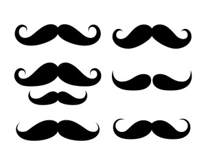 Mustache icons set vector illustration isolated on white background