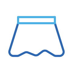 Blue skirt icon. Concept of fashion, style, and clothing.