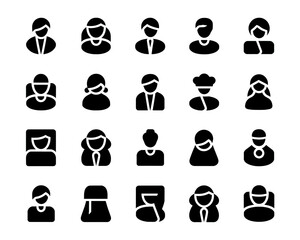 People avatar profile icons set vector illustration isolated on white background