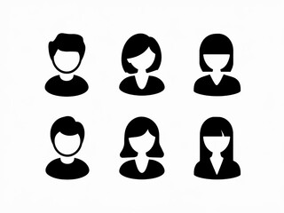 People avatar profile icons set vector illustration isolated on white background