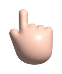 3D finger hand clicking cursor icon. Tap hand gesture. Internet, pointer, indicator concepts. Flat...