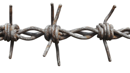 Barbed wire fence isolated on transparent background barbed wire fence png