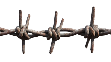 Barbed wire fence isolated on transparent background barbed wire fence png