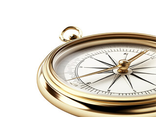 Isolated Golden Round Compass