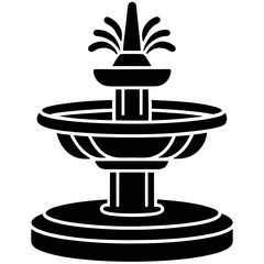 Water fountain icon in modern silhouette vector art illustration 