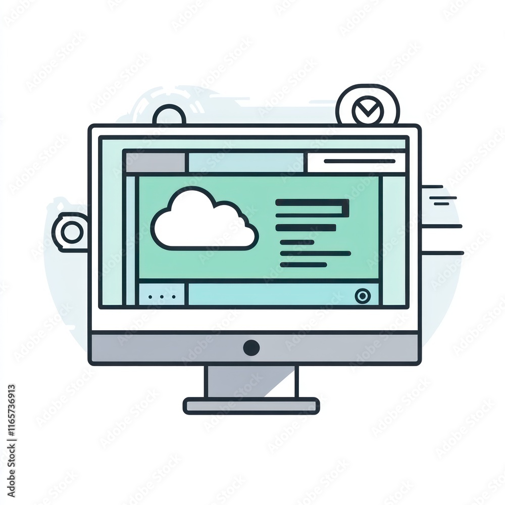 Poster computer screen displaying cloud storage data transfer