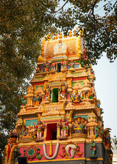 South Indian Temples Intricate Old Gopuram Architecture in Malleshwaram Bangalore