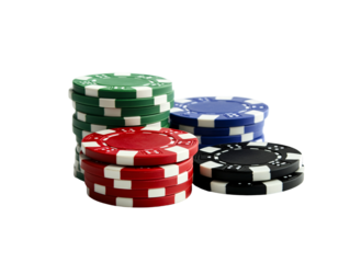 Isolated Four Stacks of Casino Chips