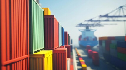 Fototapeta premium Transporte Logística de envío internacional de carga de contenedores