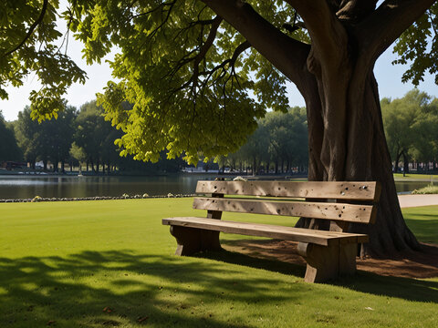 bench in the park - Powered by Adobe