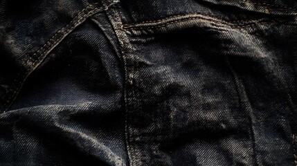 Naklejka premium Dark Washed Denim Jacket Back Detail Texture