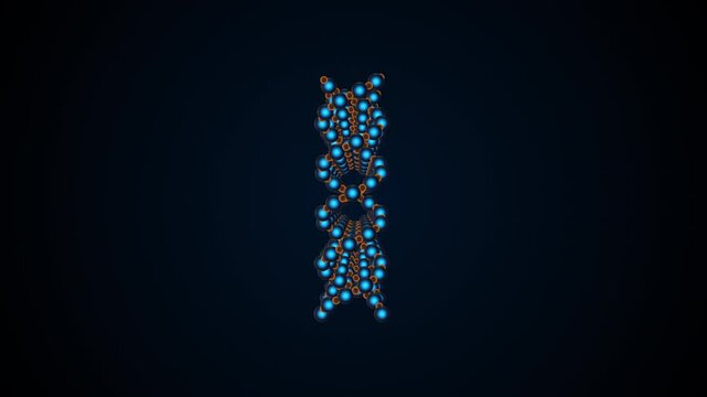 Rotating DNA Helix Structures - Science and Genetics Concept