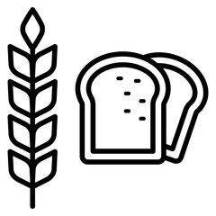 식빵과 밀 아이콘