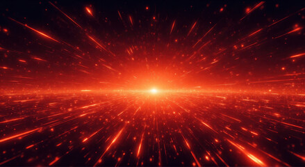 Fototapeta premium the effect of movement of radially blurred lines of DarkSalmon color in space