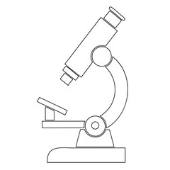 Microscope Black Vector Outline or Line art isolated on a transparent background