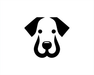 Dog Logo design template. Dog head icon. Vector illustration. Simple silhouette. Flat style. Cartoon dog face logo. Animal logotype concept. 