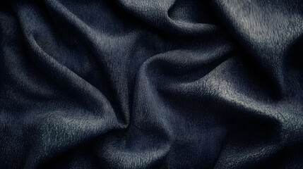 Dark Blue Textured Fabric Draped Softly