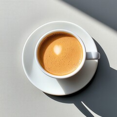 [Coffee in white mug on lightcolored surface] Cozy Coffee Moment Relaxation Scene at Café Indoor Setting