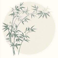 Fototapeta premium Elegant Bamboo Design Within A Circular Frame
