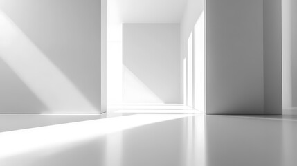 Abstract White Room Sunlight Minimalist Architecture Design