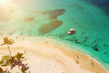 Obraz premium Tropical carribbean beach, aerial abstract background