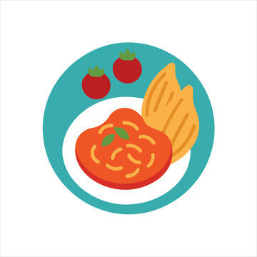 red salsa, chips, tomatoes on plate clip art preview