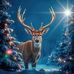 deer in the snow, deer in winter, deer in the forest ,deer in the woods, deer