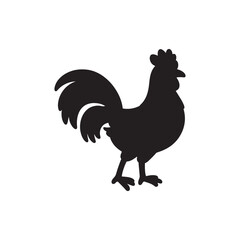  hen line art and silhouettes of hen chicken. vector Illustration