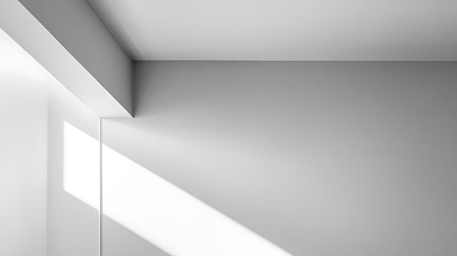 Abstract grayscale image of room corner sunlight and shadow