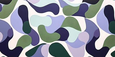 Fluid abstract shapes in soft blue green palette creating dynamic textural pattern for contemporary design backgrounds