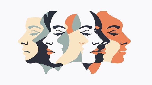 Three Different Personalities Reflected in One Person's Three Faces