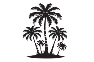 coconut tree vector silhouette illustration
