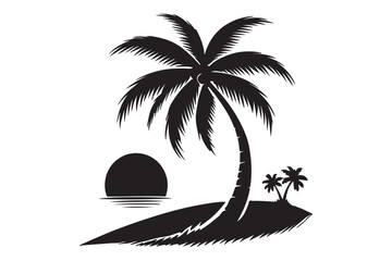 coconut tree vector silhouette illustration